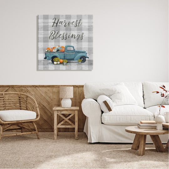 Stupell Industries Harvest Blessings Fall Pumpkin Truck Canvas Wall Art